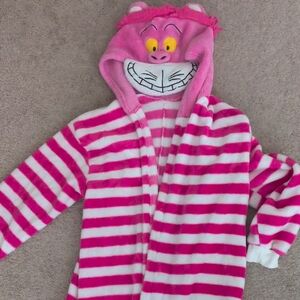 Pink and White Striped Cheshire Cat Union Suit (Adult)